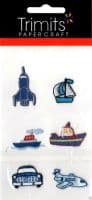 IMPEX TRIMITS - Self Adhesive Embroidered Embellishments TP0007 Boys Toys Blue